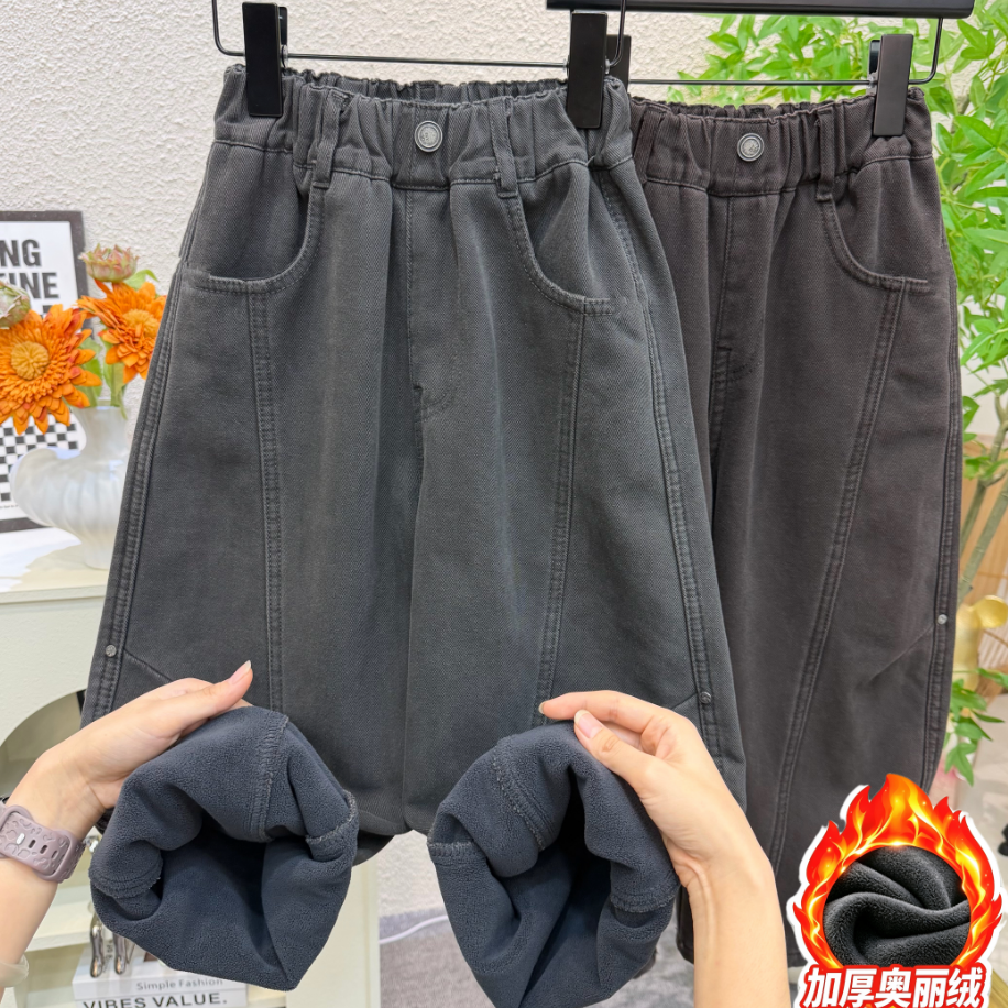 【奥粒绒100棉~弯刀裤】儿童高品质时尚百搭有型休闲裤加绒 到手价¥64.00