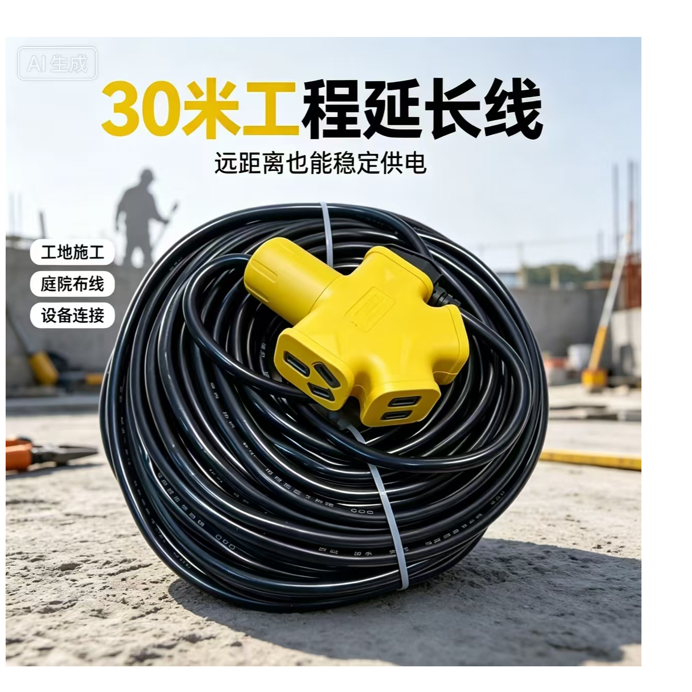 【厂家直发】约30米高质量延长线爆款电动车充电插座抗摔电线V 到手价¥29.90