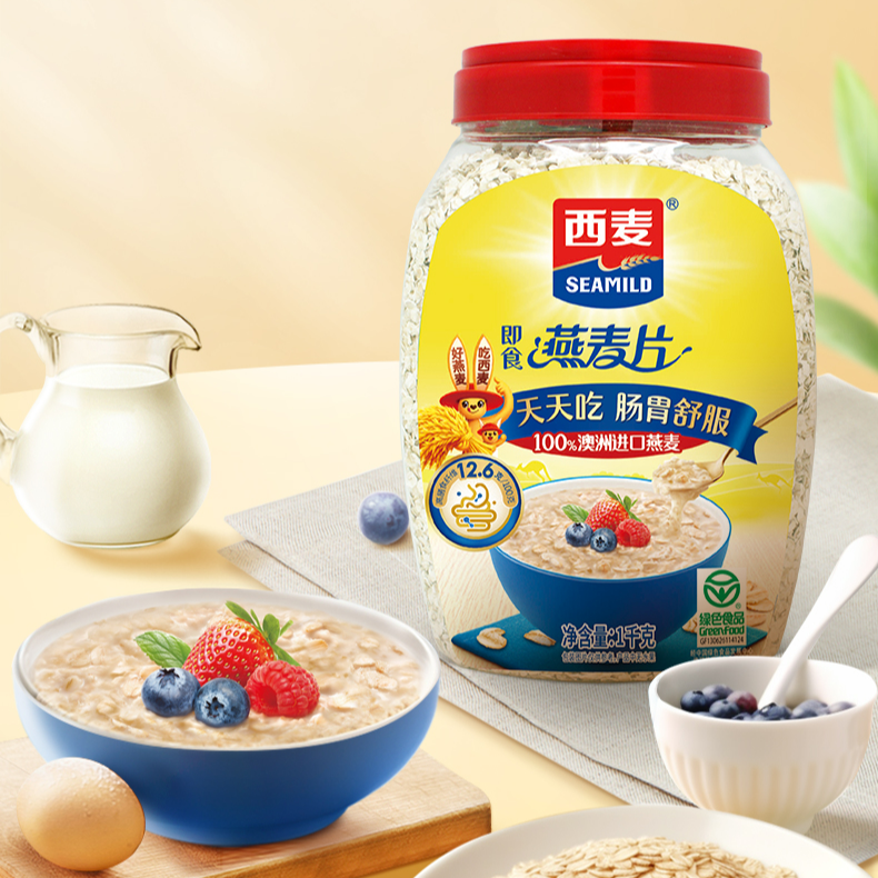 西麦即食纯燕麦5黑燕麦高钙奇亚籽早餐冲饮QY 图片 4
