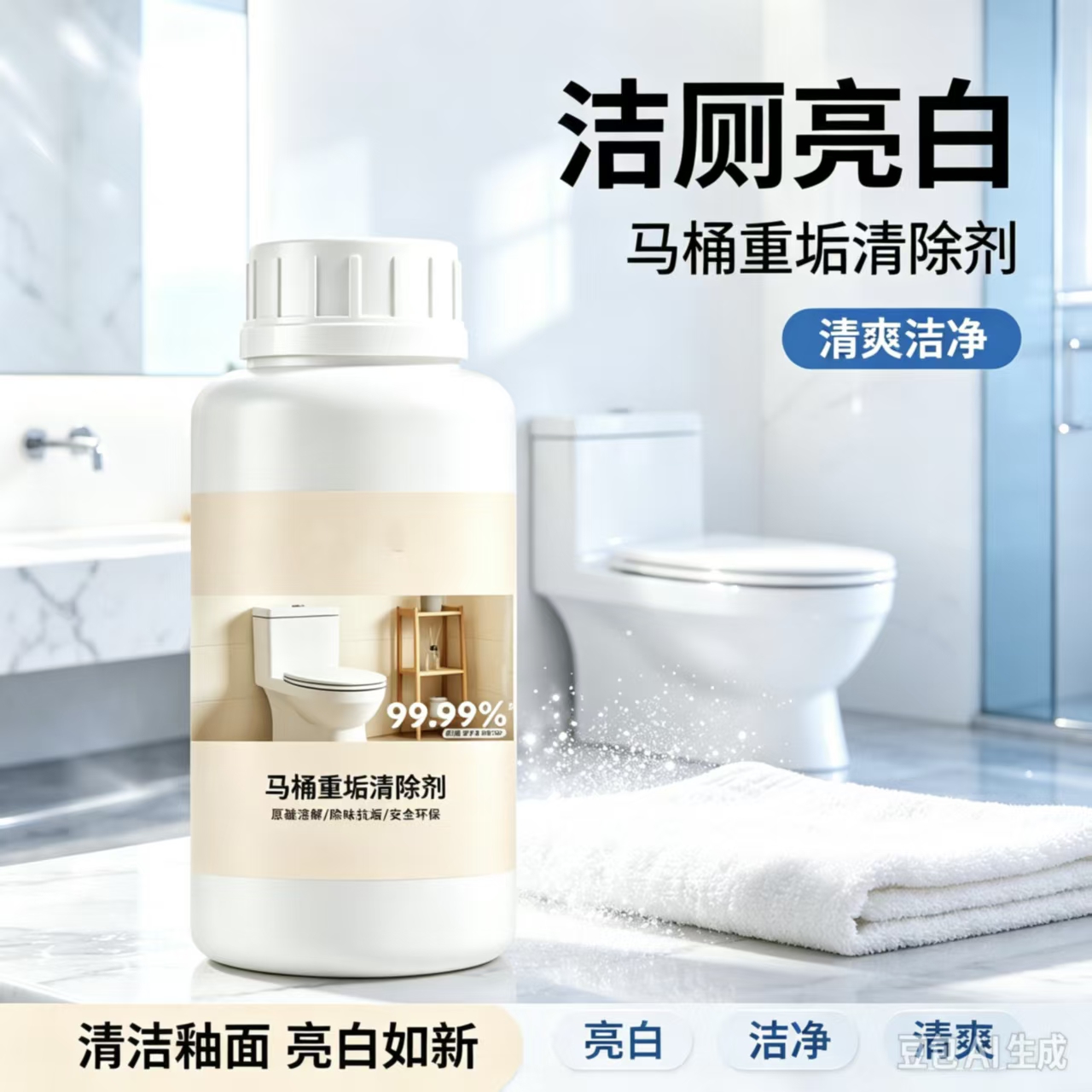 马桶重垢清除剂去除顽固尿渍尿碱水垢洁厕粉卫生间马桶深层除垢 到手价¥9.90