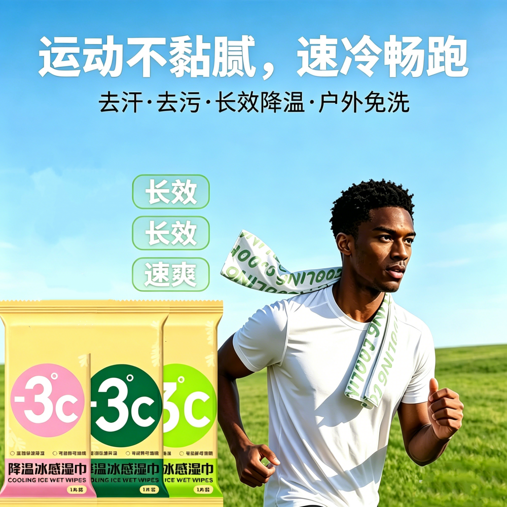 抢！超值20条冰感毛巾清凉提神湿巾冷感冰爽降温止汗夏季军训旅行 到手价¥19.90