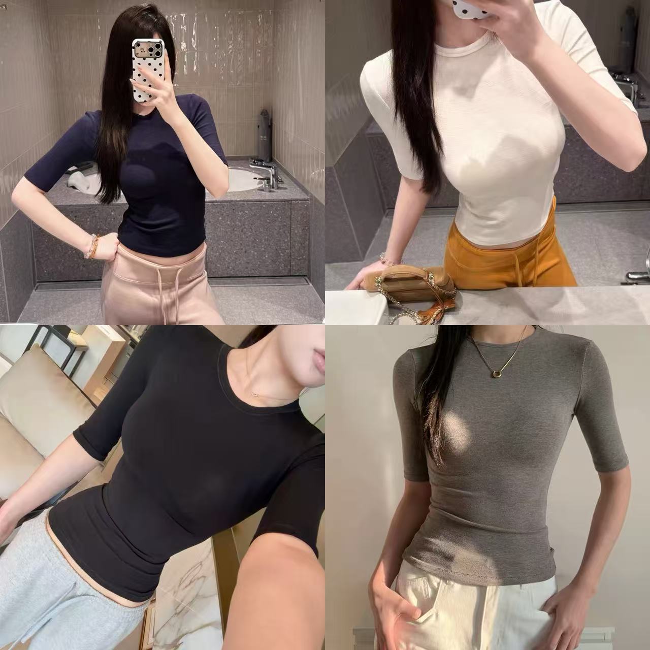 993【韩女王者】自制款！！！正肩中袖打底衫 到手价¥29.90