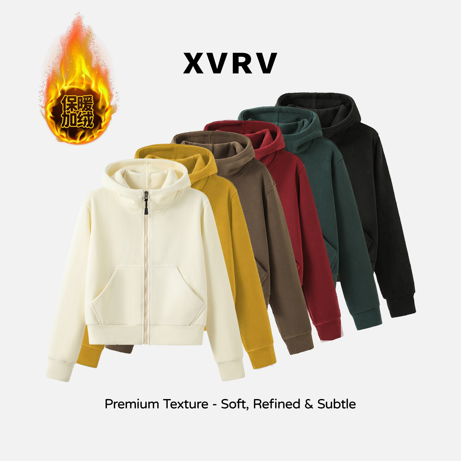 XVRV“双面奥粒绒”连帽加厚外套秋冬新款夹克运动休闲显瘦卫衣 到手价¥79.90