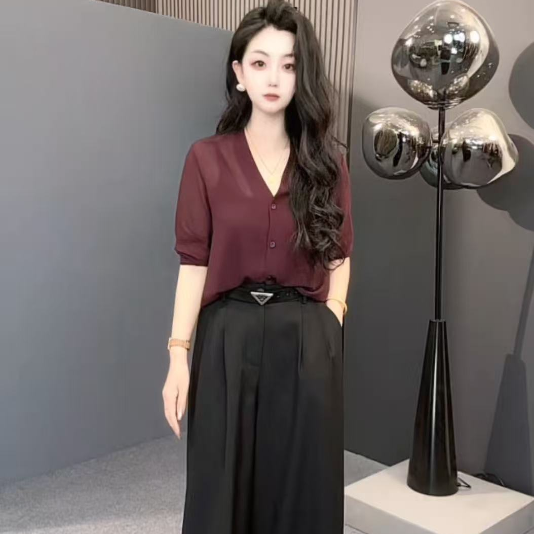 8918款裤子 高级感直筒阔腿裤女2026夏高腰垂感西装裤(不含腰带) 到手价¥29.90