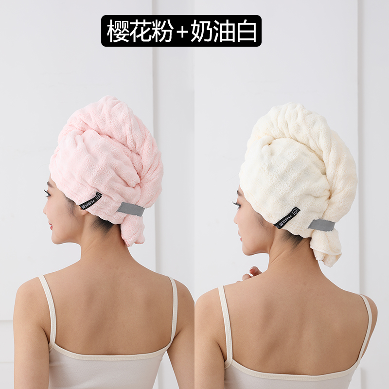【工厂直销 升级加厚】干发帽佩戴简单加大加厚吸水速干毛巾网红 图片 9