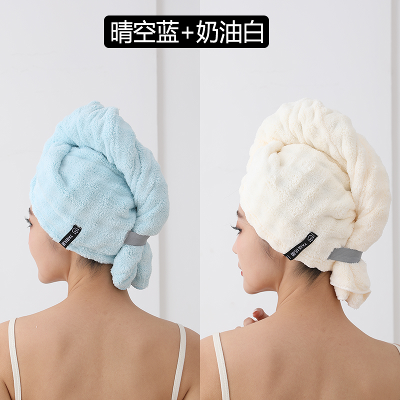 【工厂直销 升级加厚】干发帽佩戴简单加大加厚吸水速干毛巾网红 图片 6