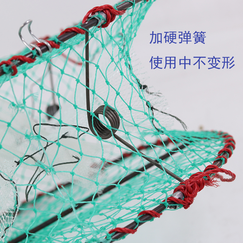 螃蟹笼海用可折叠蟹笼加粗加重弹簧笼子海边捕蟹网蟹笼海用抓螃蟹 图片 5