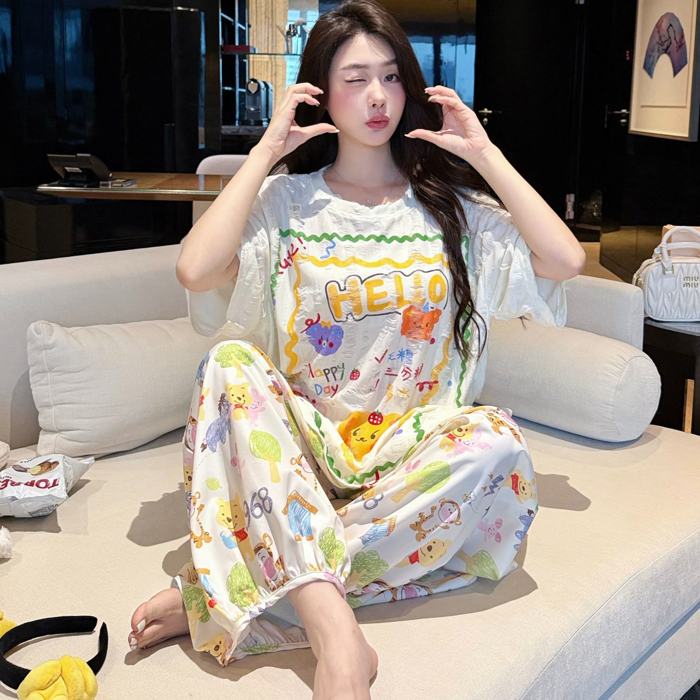 2026三件套夏季女款带胸垫一体防凸点可外穿大码凉感家居服 到手价¥49.90
