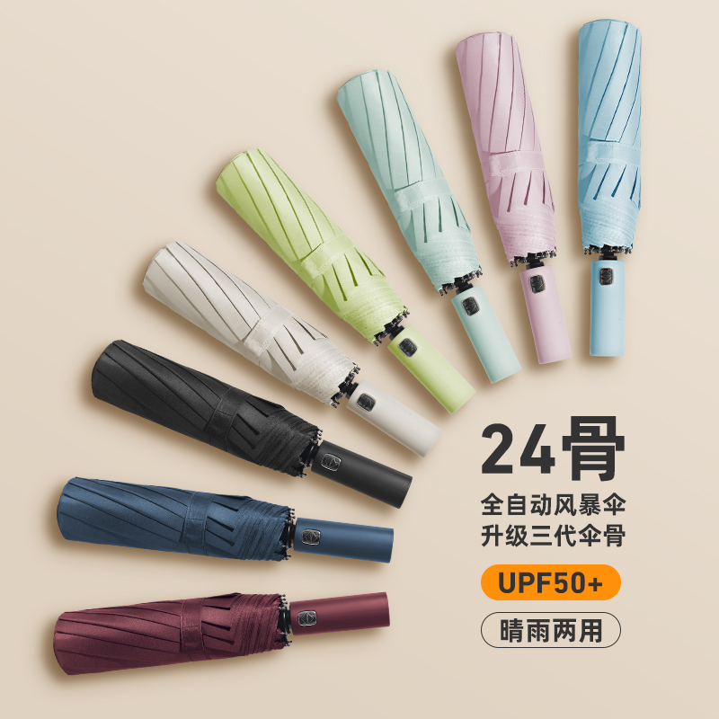 【精选好物】24骨自动雨伞折叠伞晴雨两用伞防紫外线遮阳伞TZ 到手价¥19.90