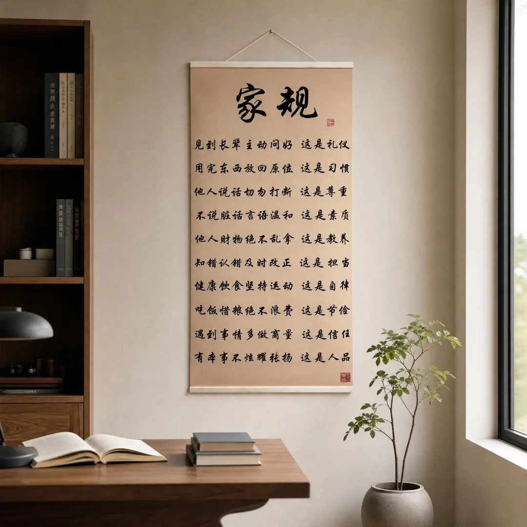 印刷书法【十条家规】新中式挂画客厅玄关书房书法装饰挂画 到手价¥29.90