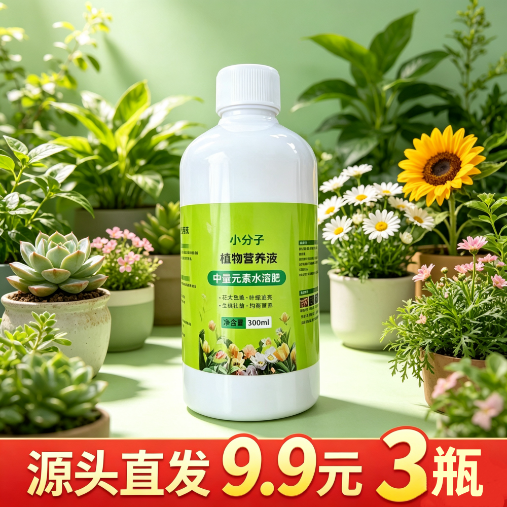 【到手3瓶】小分子通用花营养液家用盆栽促生长温和养根绿植护苗 到手价¥9.90