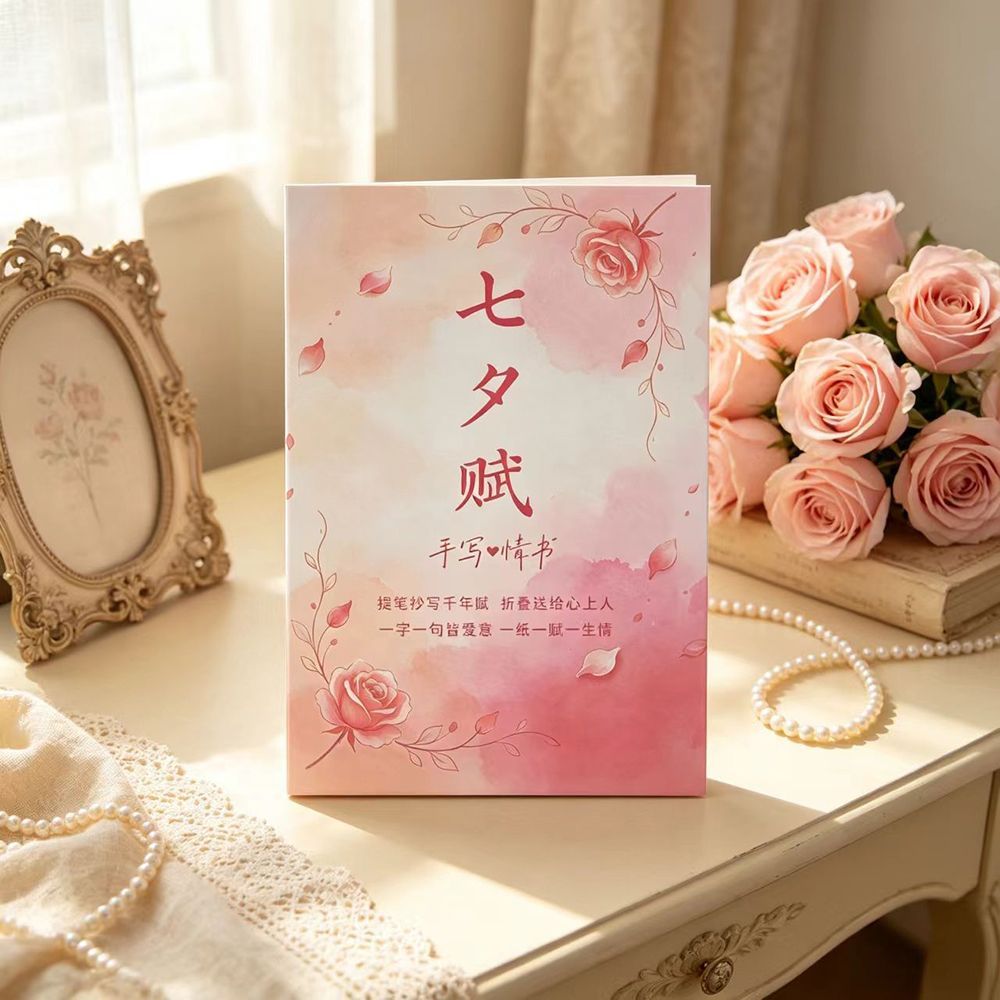 JW【七夕礼物】手写情书七夕赋小楷临摹折叠本字帖送情侣礼物 到手价¥8.99