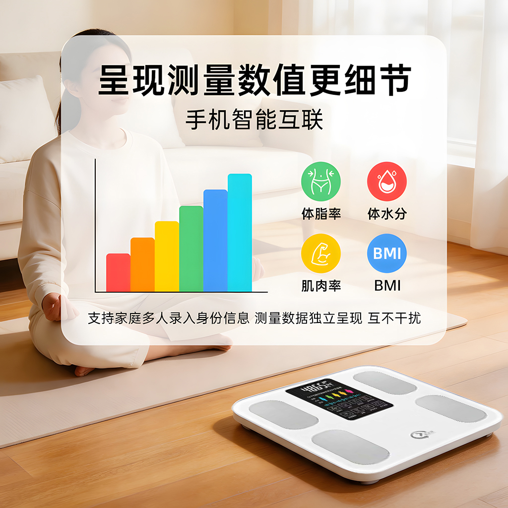 【24小时发货】Dream蓝牙体脂秤智能体脂秤APP人体秤体重秤电子秤 图片 4