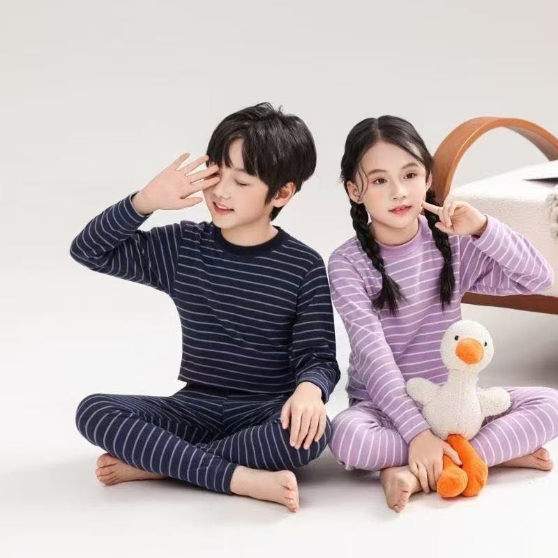 现货1）儿童春秋条纹圆领秋衣裤两件套B0-1 到手价¥15.90