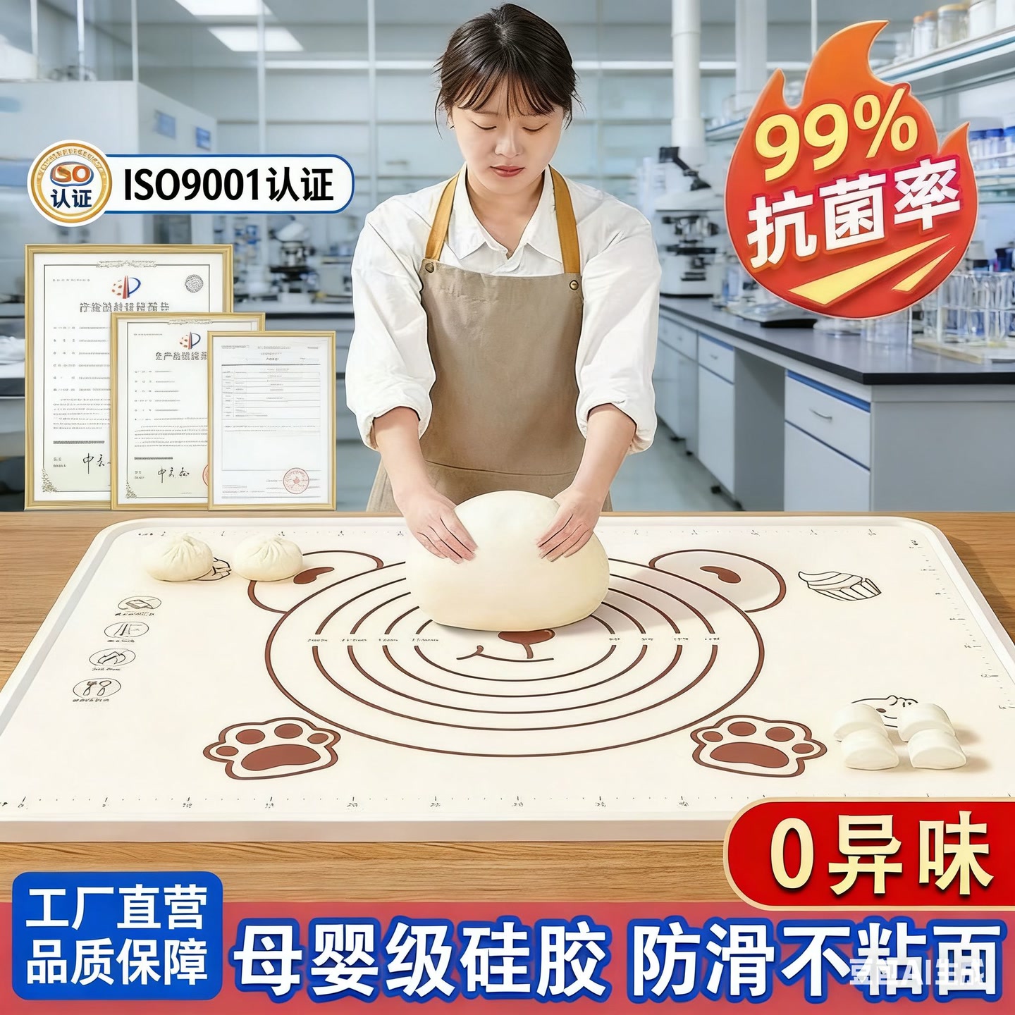 【拍一发七】硅胶加厚揉面垫防滑面食家用不沾防溢设计和面垫 到手价¥13.90