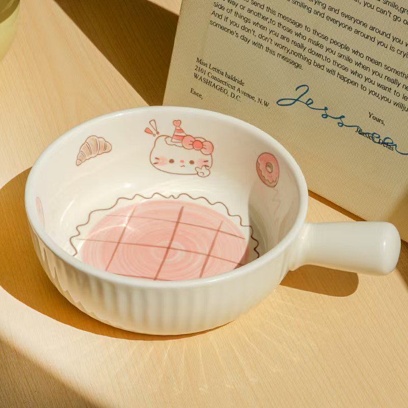甜心kt猫餐具陶瓷套装陶瓷手柄碗饭碗汤碗套装高颜值少女家用餐具 到手价¥9.99